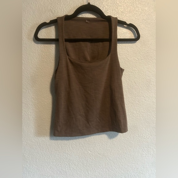 Beyond Yoga Tops - Beyond yoga brown sqaure neck ribbed tank